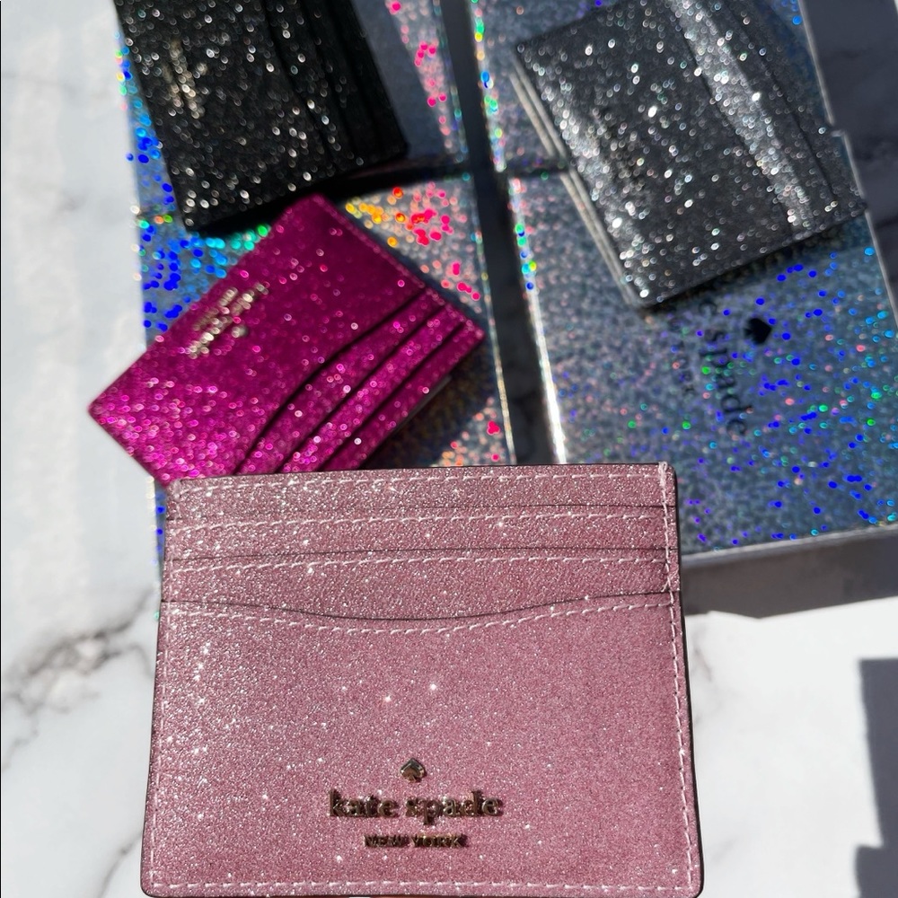 Glitter💕♠️Kate Spade Cardholder NEWINBOX - Picture 1 of 4